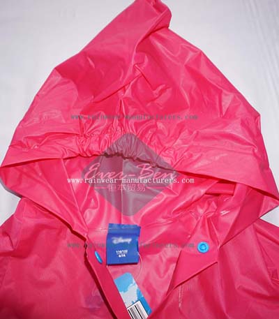 Pink shiny raincoat hood-shiny rain mac